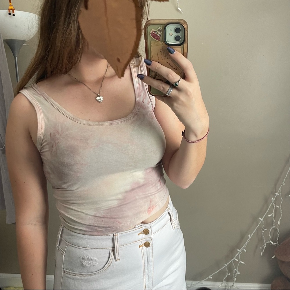 Preppy Pastel Tie-Dye Tank Top for Workout or base for layering